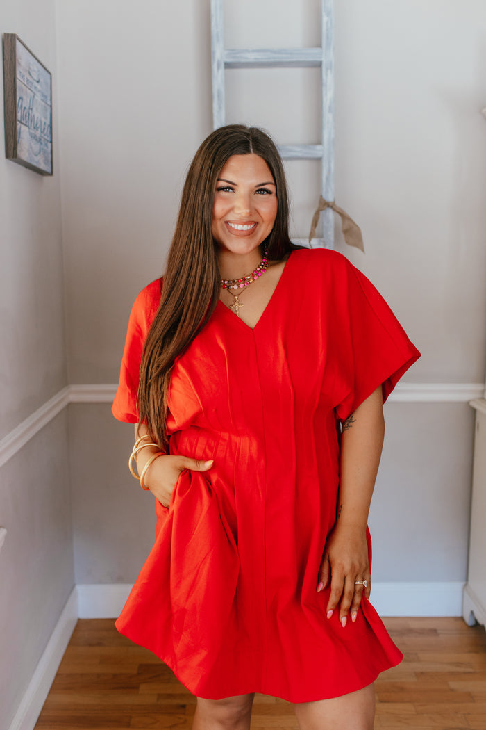 Date Night Darling Dress In Red