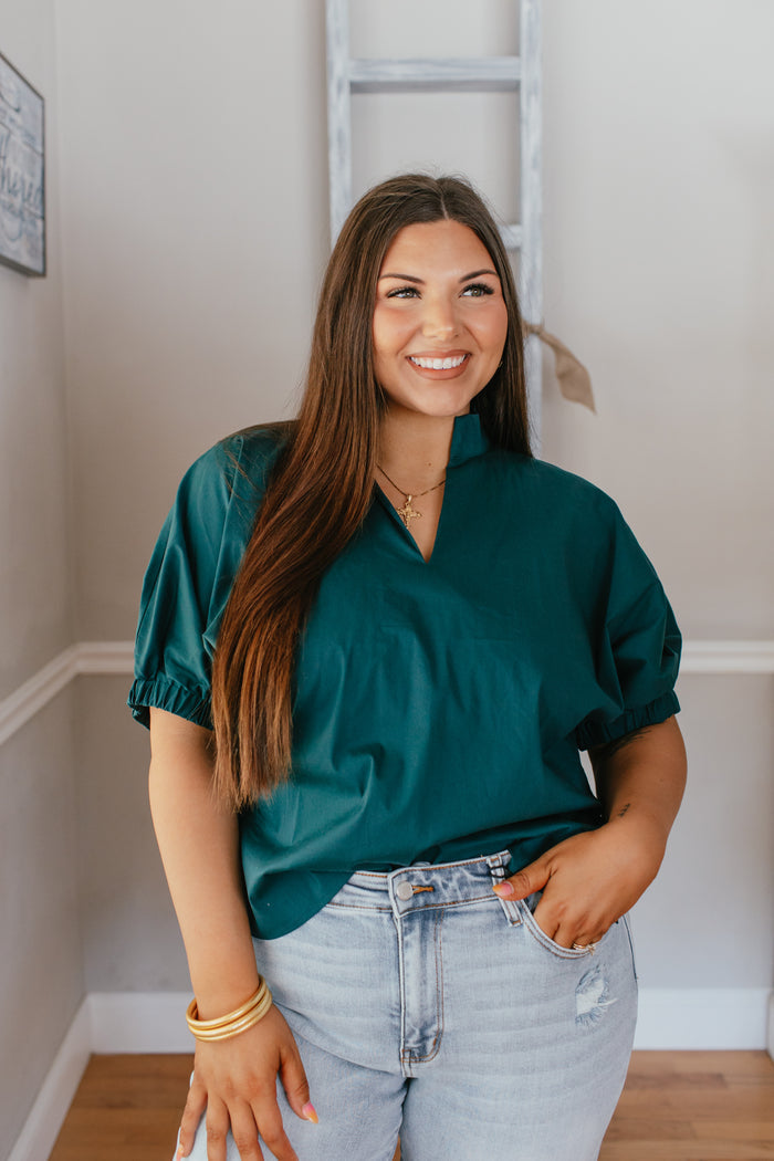 Deep Forest Top - Reg & Curvy FINAL SALE
