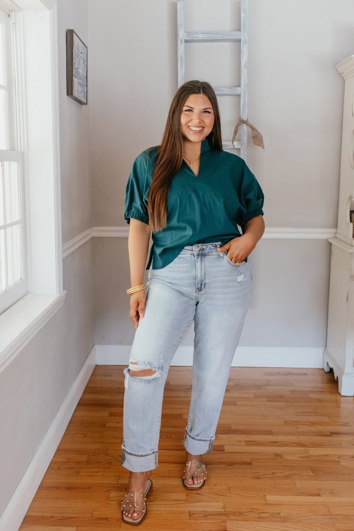 Deep Forest Top - Reg & Curvy - Macoma Boutique100 Short Sleeve