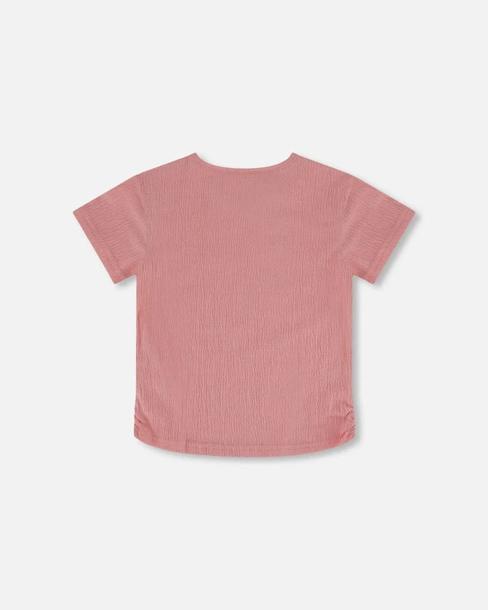 Deux Par Deux Crinkle Jersey Top - Silver Pink