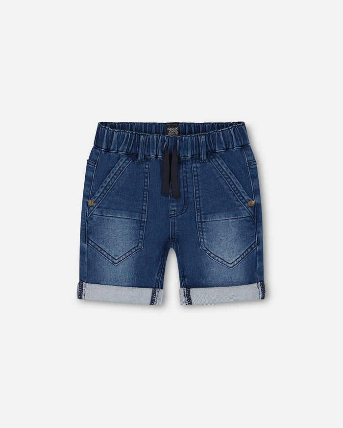 Deux Par Deux French Terry Short  - Navy Denim