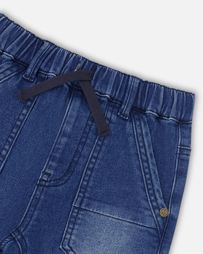 Deux Par Deux French Terry Short  - Navy Denim