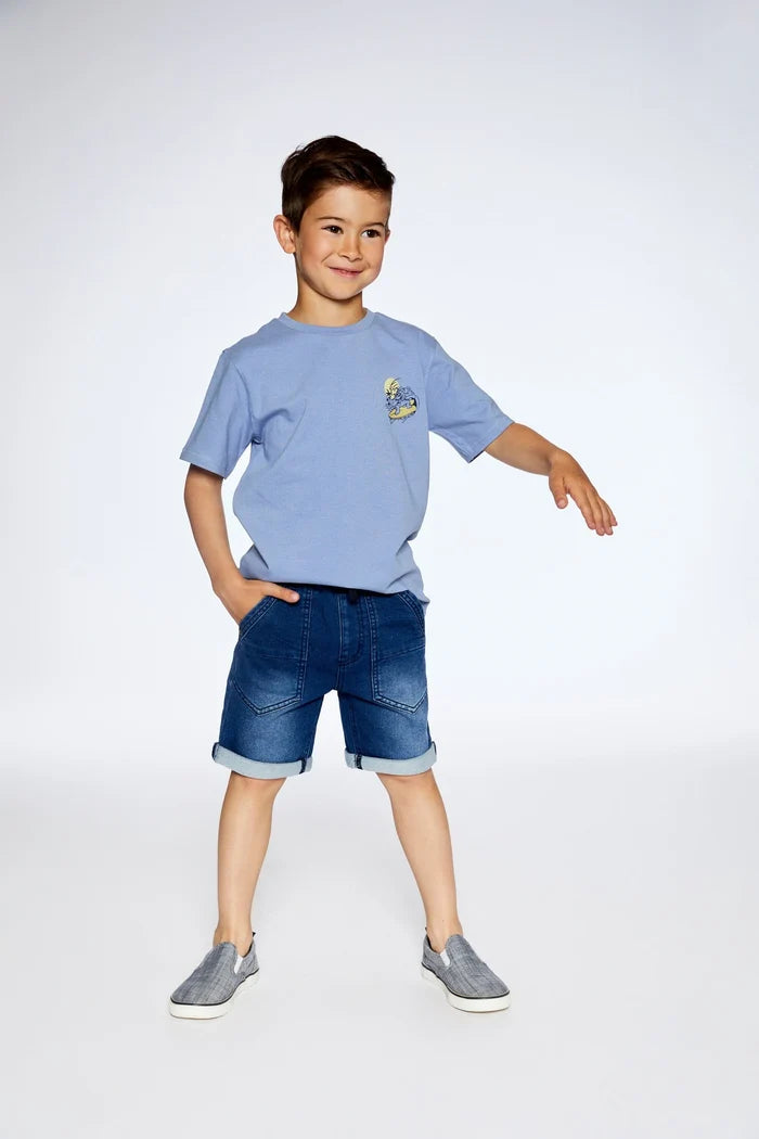 Deux Par Deux French Terry Short  - Navy Denim