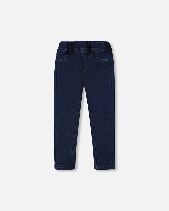 Deux Par Deux Jeggings With Inside Plush Dark Blue Denim