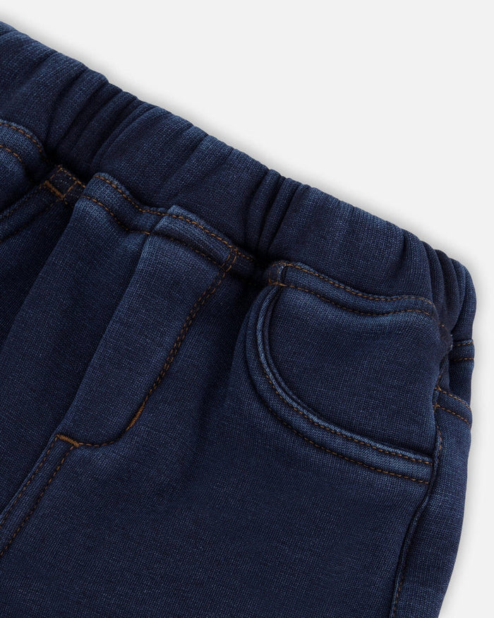 Deux Par Deux Jeggings With Inside Plush Dark Blue Denim