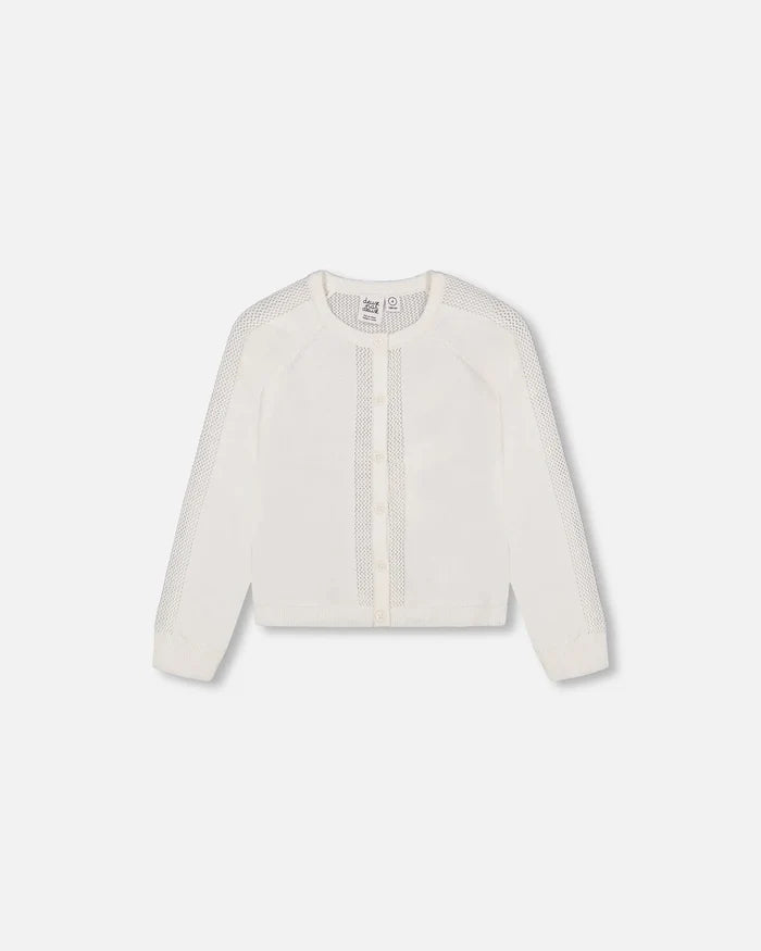 Deux Par Deux Knit Cardigan - Off White