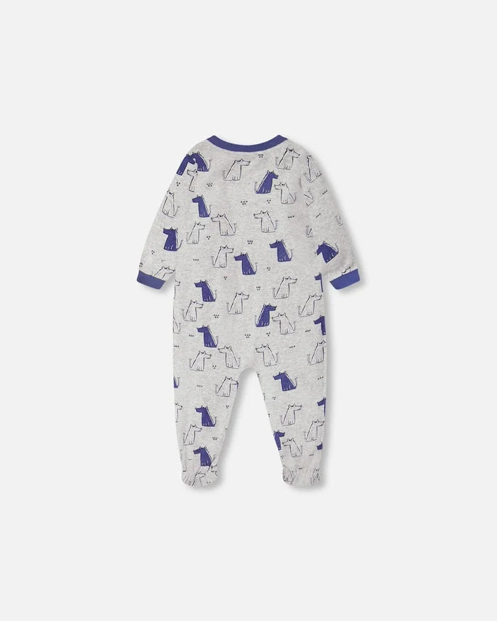 Deux Par Deux Organic Cotton One Piece Pajama - Printed Dogs
