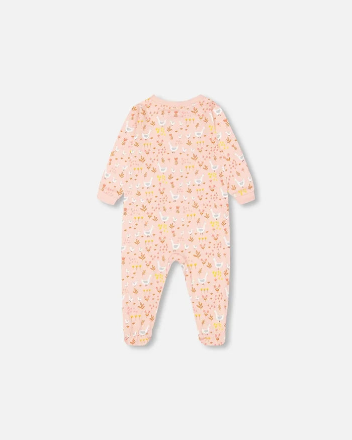 Deux Par Deux Organic Cotton One Piece Pajama - Printed Ducks