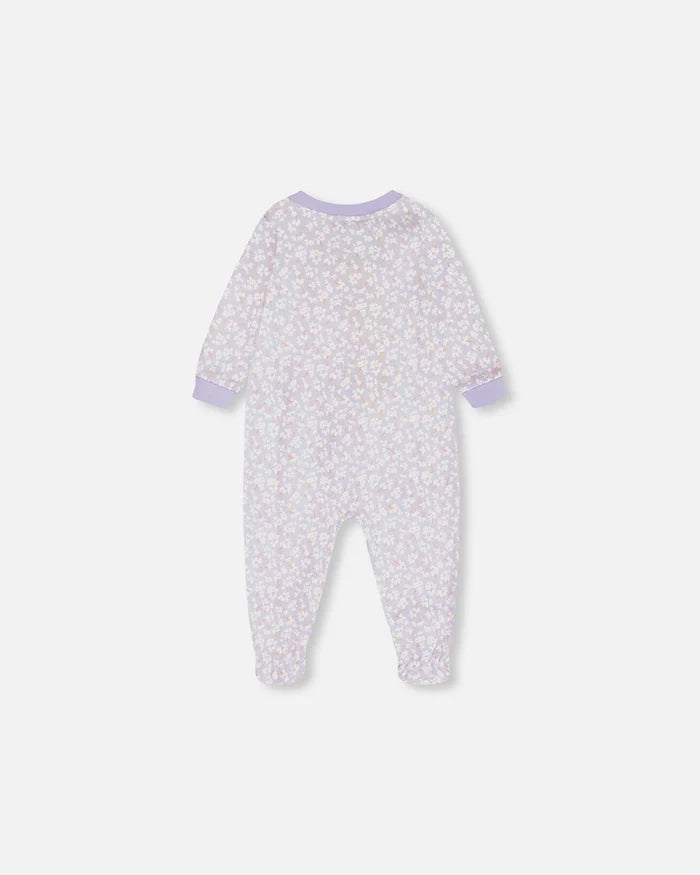 Deux Par Deux Organic Cotton One Piece Pajama - Printed Little Flowers