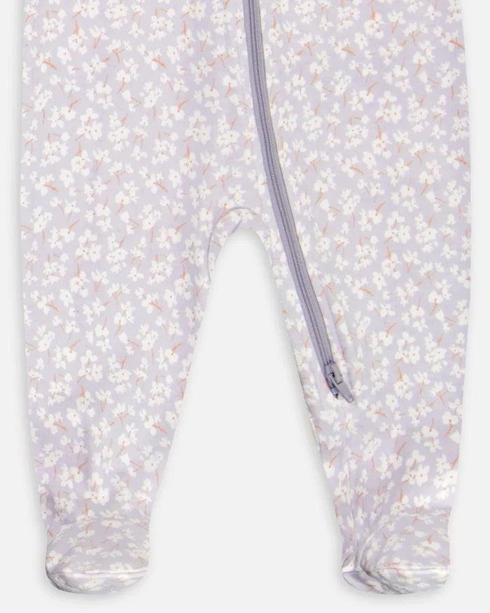 Deux Par Deux Organic Cotton One Piece Pajama - Printed Little Flowers