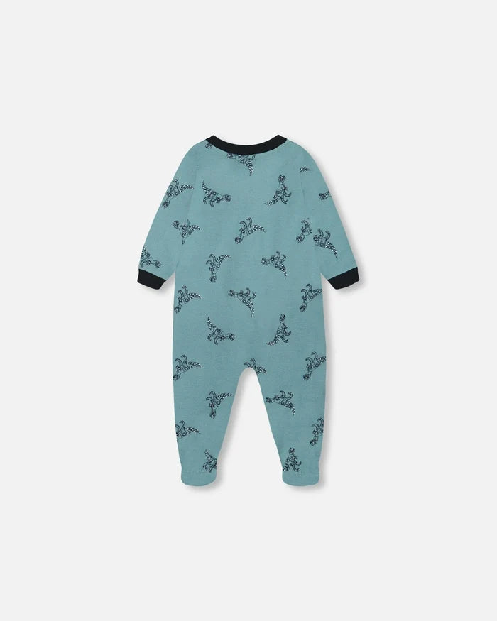 Deux Par Deux Organic Cotton One Piece Pajama - Printed Mechanical