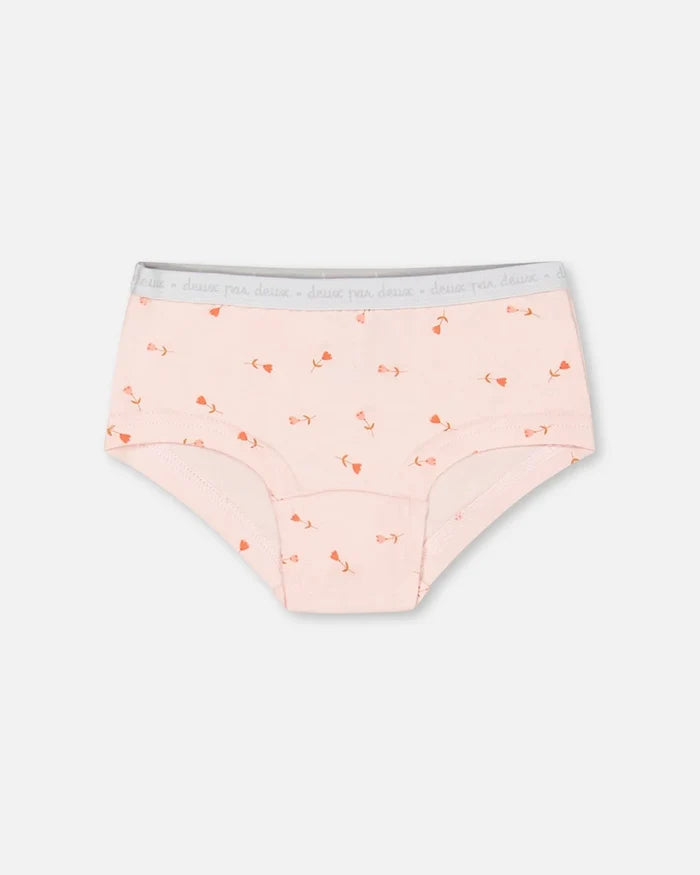 Deux Par Deux Print Boyshort Pantie - Tulips