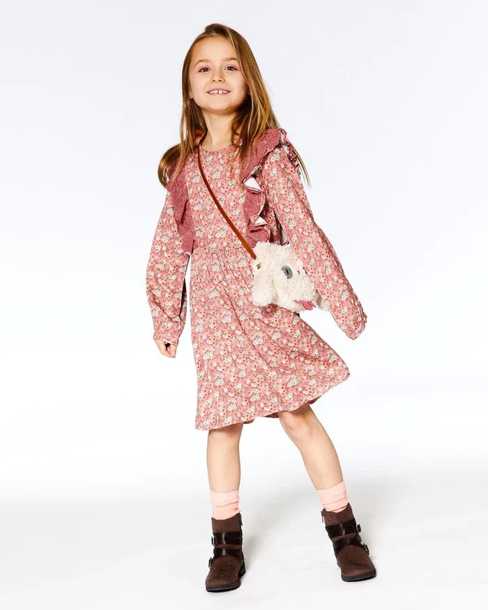 Deux Par Deux Printed Woven Dress With Frills - Liberty Flowers