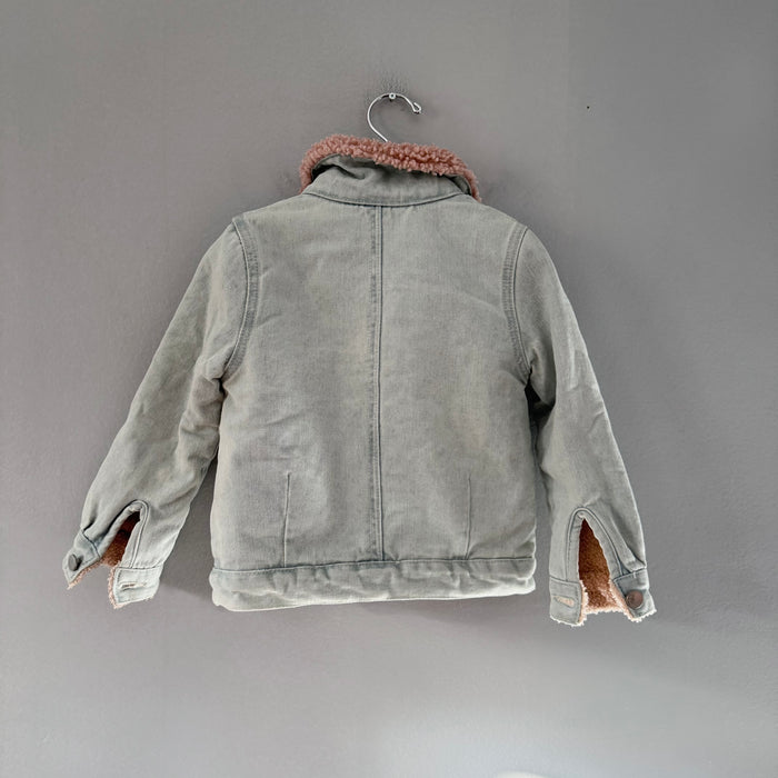 Deux par deux / Sherpa lined denim jacket / 3-4Y