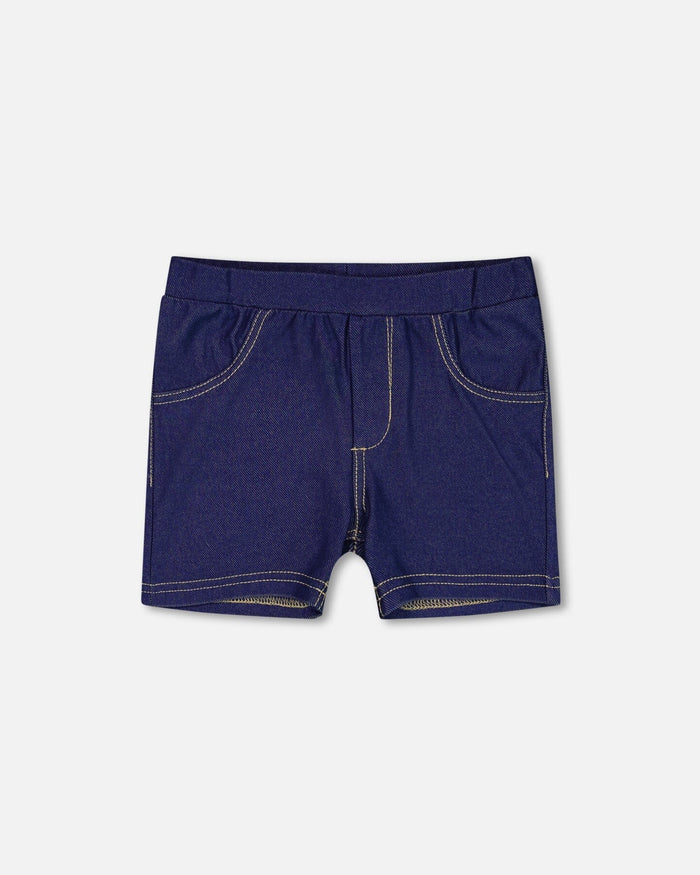 Deux Par Deux Short Jeggings - Navy Denim