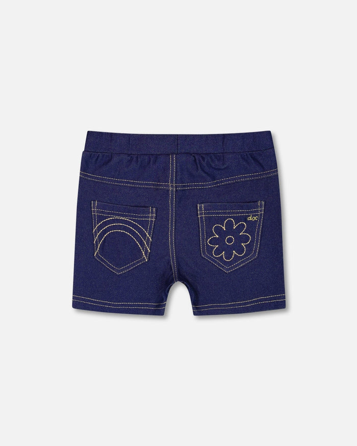 Deux Par Deux Short Jeggings - Navy Denim