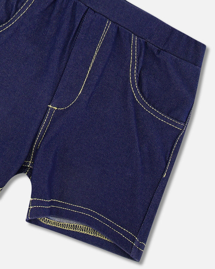 Deux Par Deux Short Jeggings - Navy Denim