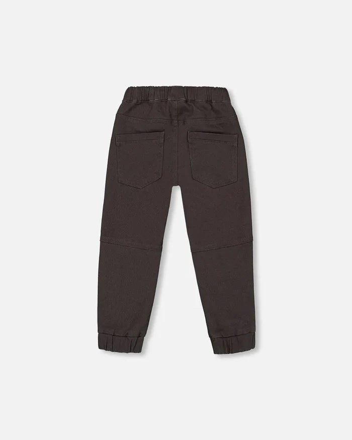 Deux Par Deux Stretch Twill Jogger Pants - Ebony Grey