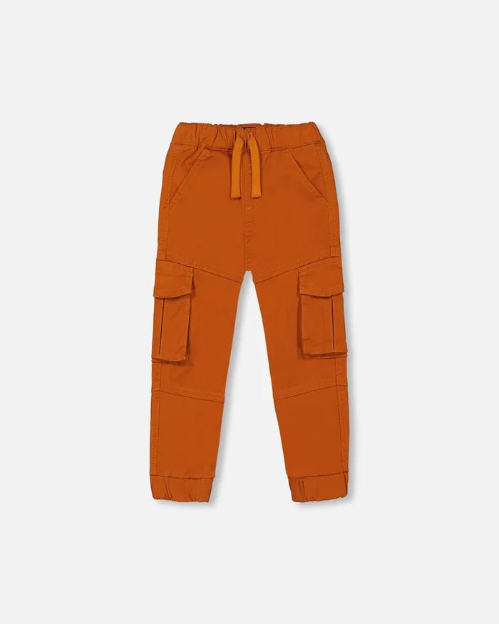 Deux Par Deux Stretch Twill Jogger Pants with Cargo Pockets - Adobe