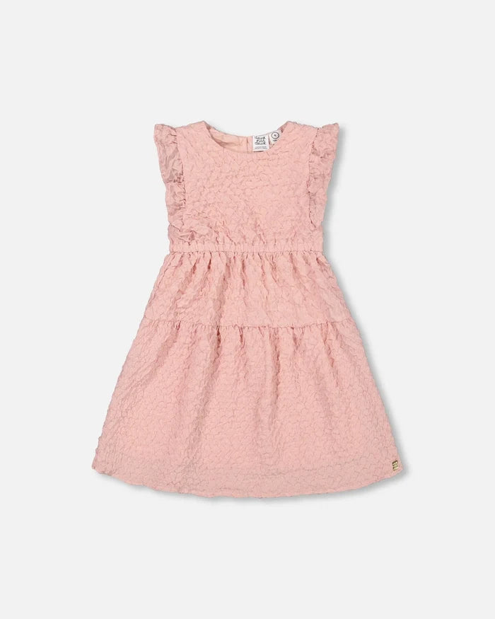 Deux Par Deux Textured Poplin Dress - Silver Pink