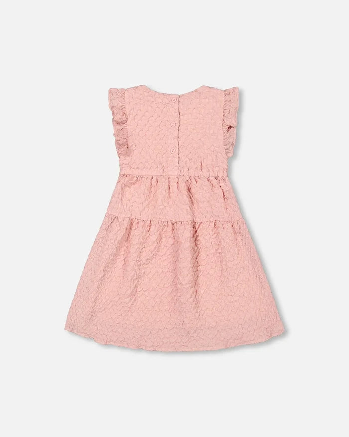 Deux Par Deux Textured Poplin Dress - Silver Pink