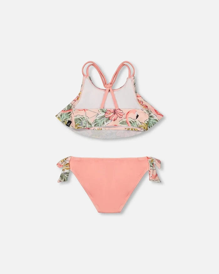 Deux Par Deux Two Piece Swimsuit - Printed Flamingo