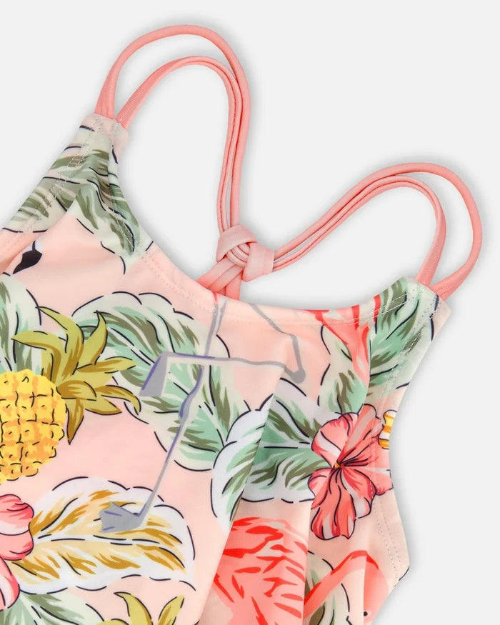 Deux Par Deux Two Piece Swimsuit - Printed Flamingo