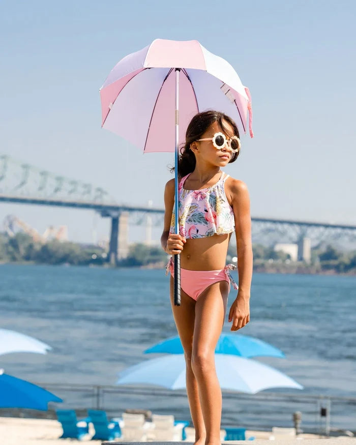 Deux Par Deux Two Piece Swimsuit - Printed Flamingo