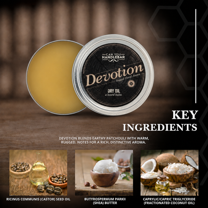 Devotion Dry Oil: Rugged Patchouli Beard Balm