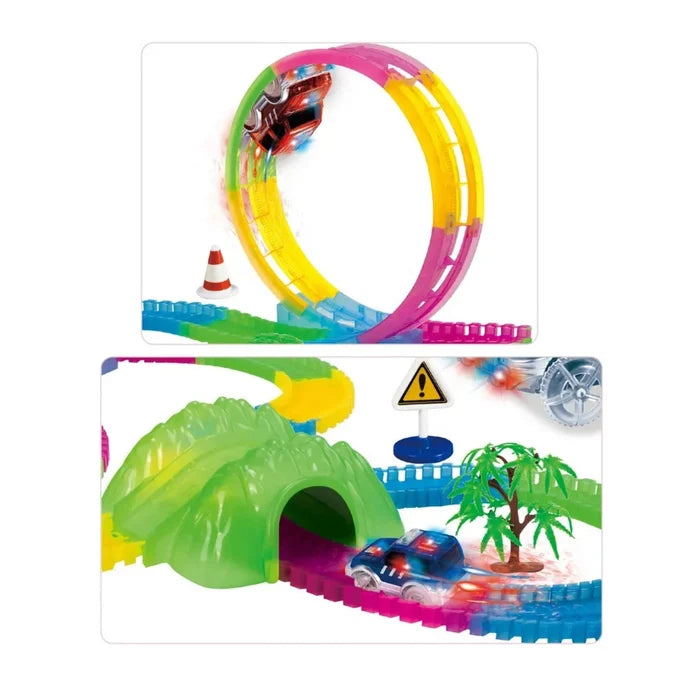 DIY Toy Race Car and Track Set with 2 Loops - 310 Pieces