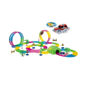 DIY Toy Race Car and Track Set with 2 Loops - 310 Pieces
