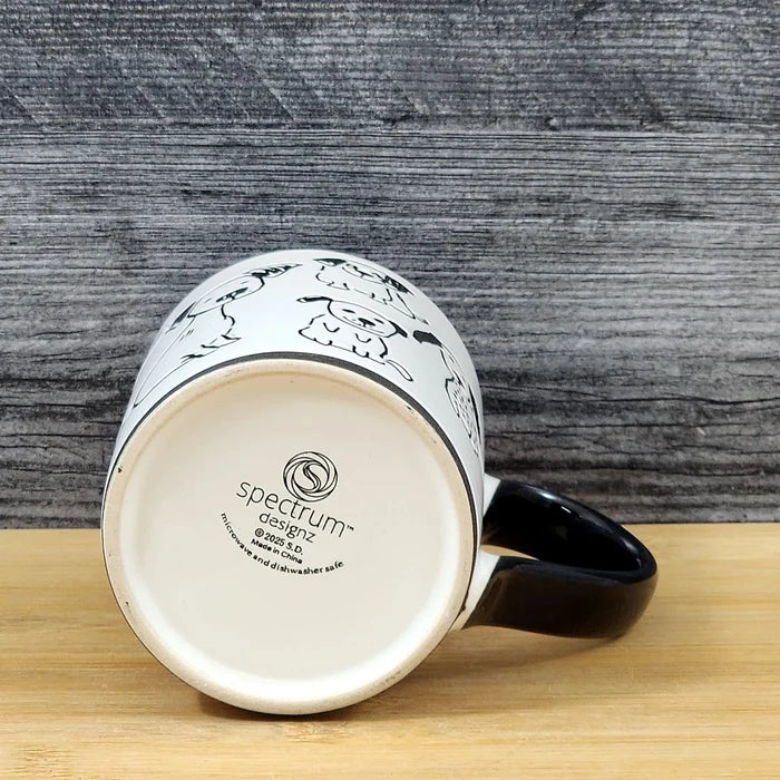 Dog Lover Coffee Mug Whimsical Ceramic Tea Cup by Blue Sky Embossed 16oz
