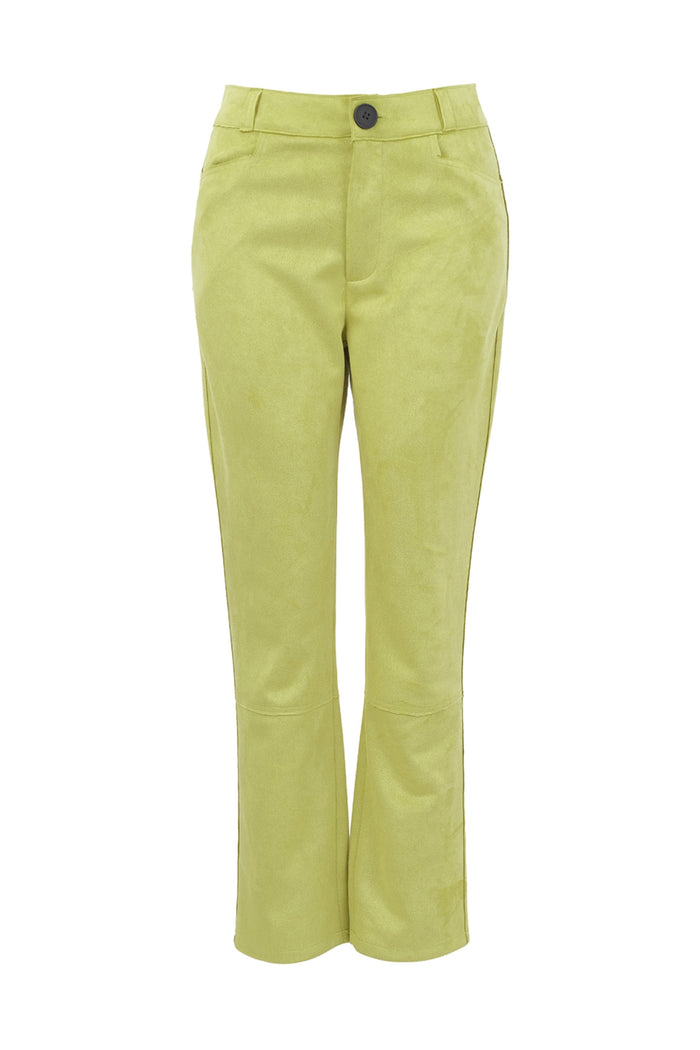 Dotique Dolcezza 76251 woven trousers in lime with a flattering straight-leg silhouette and soft stretch fabric. Shop Dolcezza at Dotique.