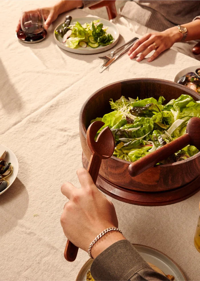 Dot Salad Bowl - Walnut Wood