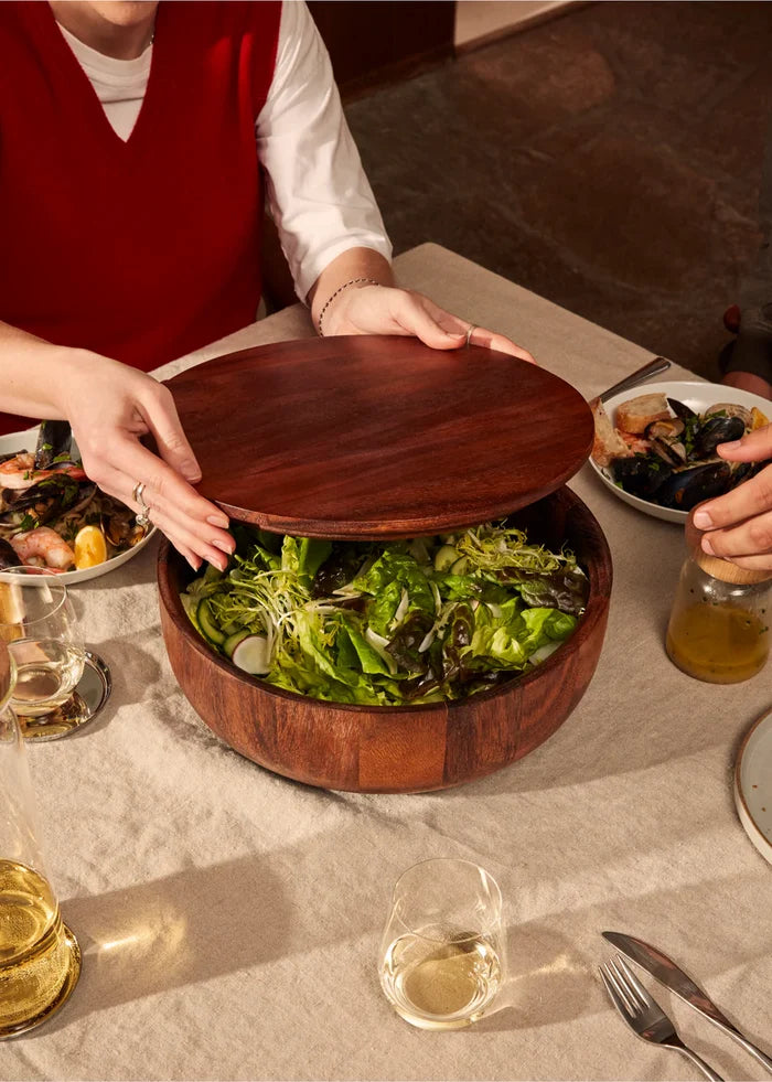 Dot Salad Bowl - Walnut Wood