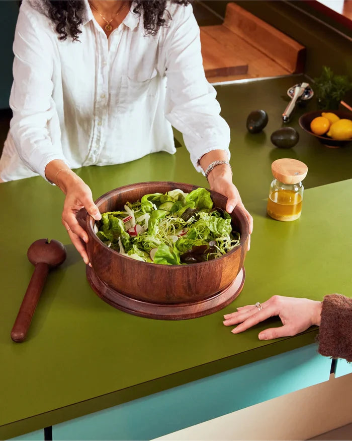 Dot Salad Bowl - Walnut Wood