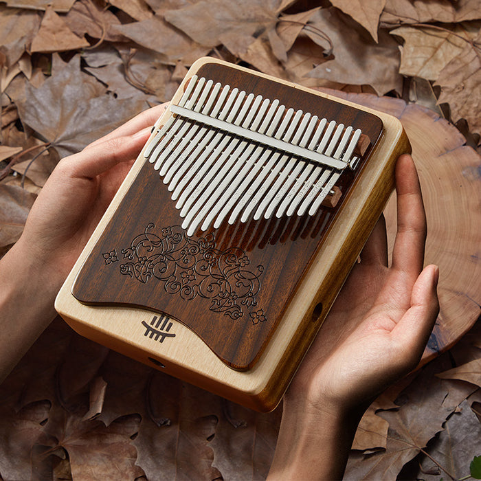 Double Wah-Wah Kalimba 21 Key for Early Childhood Education | Fun Tone Maple Walnut Hluru