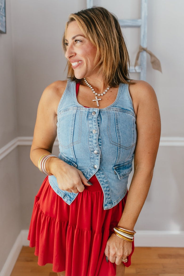 Downtown Denim Vest - Macoma Boutique170 Denim