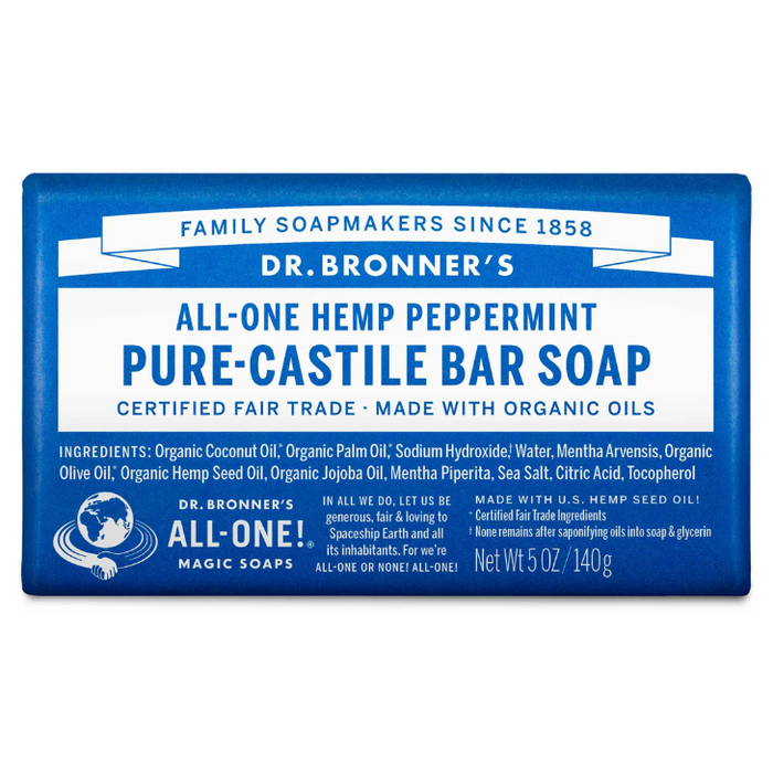 Dr. Bronner's All-One Hemp Peppermint Pure-Castile Bar Soap 140g