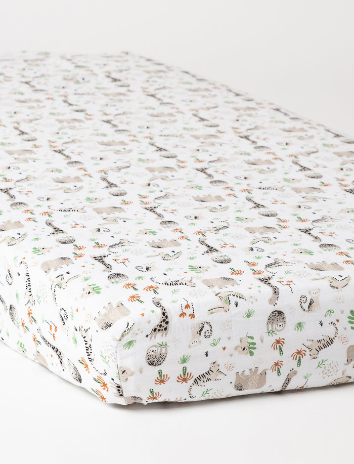 Drap contour en mousseline à motifs