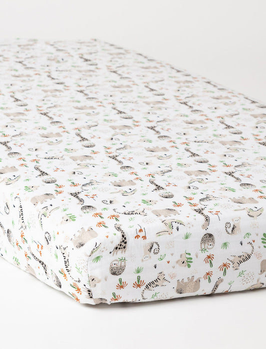 Drap contour en mousseline à motifs