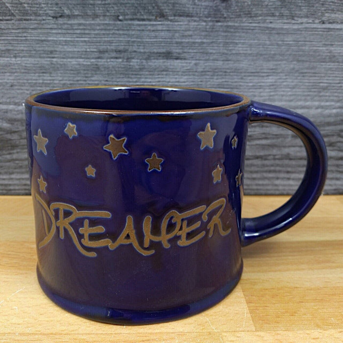 Dreamer Coffee Mug 17oz (455ml) Embossed Ceramic Tea Cup Blue Sky