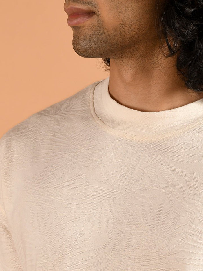 Off-White Drop Shoulder Crew Neck T-Shirt - Paradise
