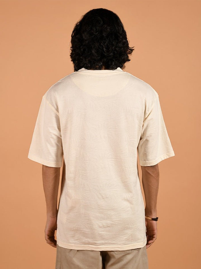 Off-White Drop Shoulder Crew Neck T-Shirt - Paradise