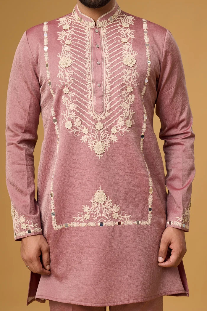 Designer Heritage Kurta Set for Men – Side View | Mahavir NX