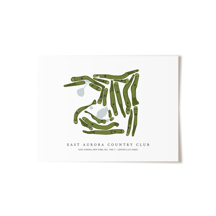 East Aurora Country Club | Golf Course Map | Unframed