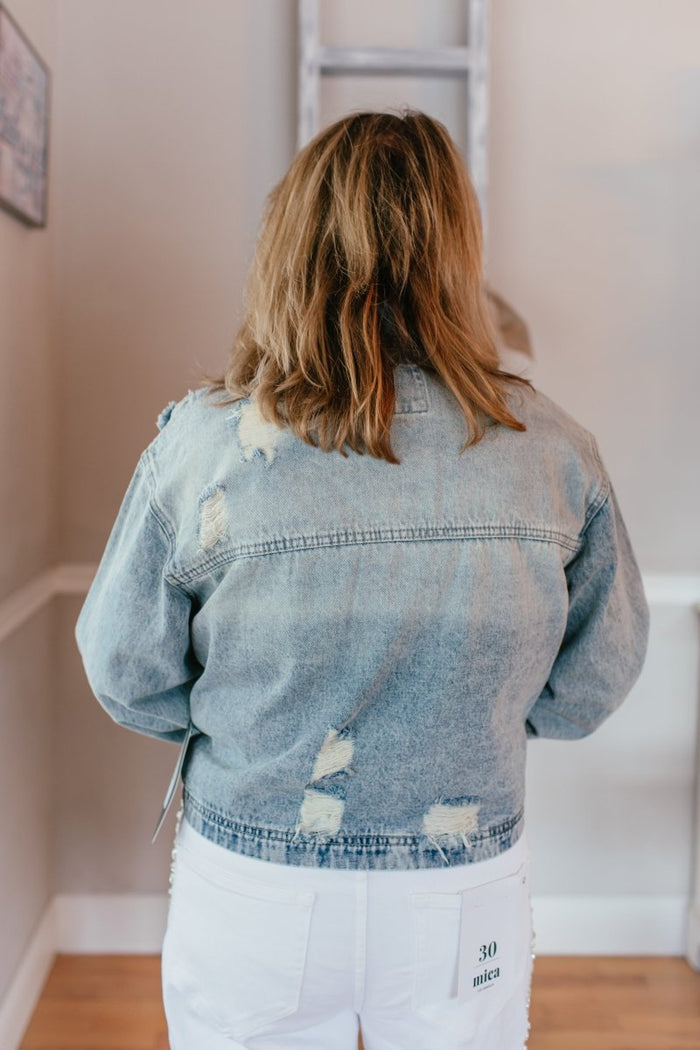 Edge It Out Denim Jacket - Reg & Curvy - Macoma Boutique240 Jackets/Blazers