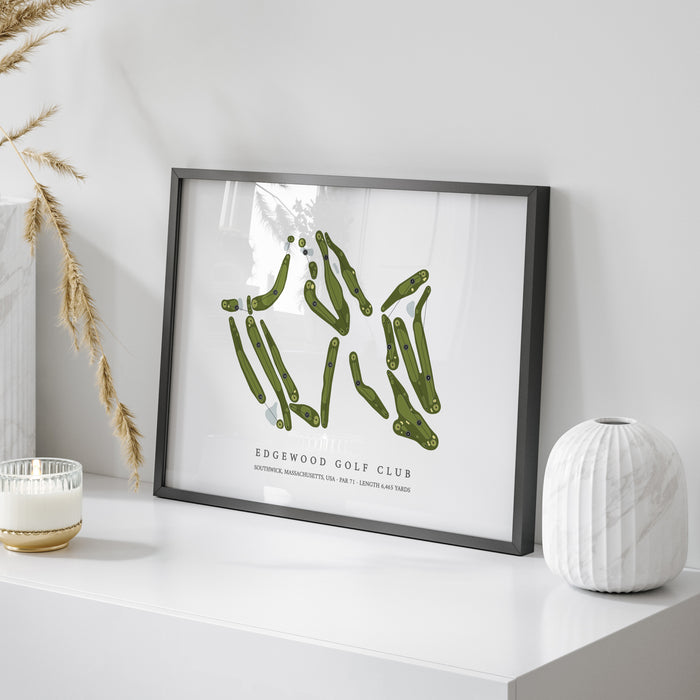 Edgewood Golf Club | Golf Course Print | On Table
