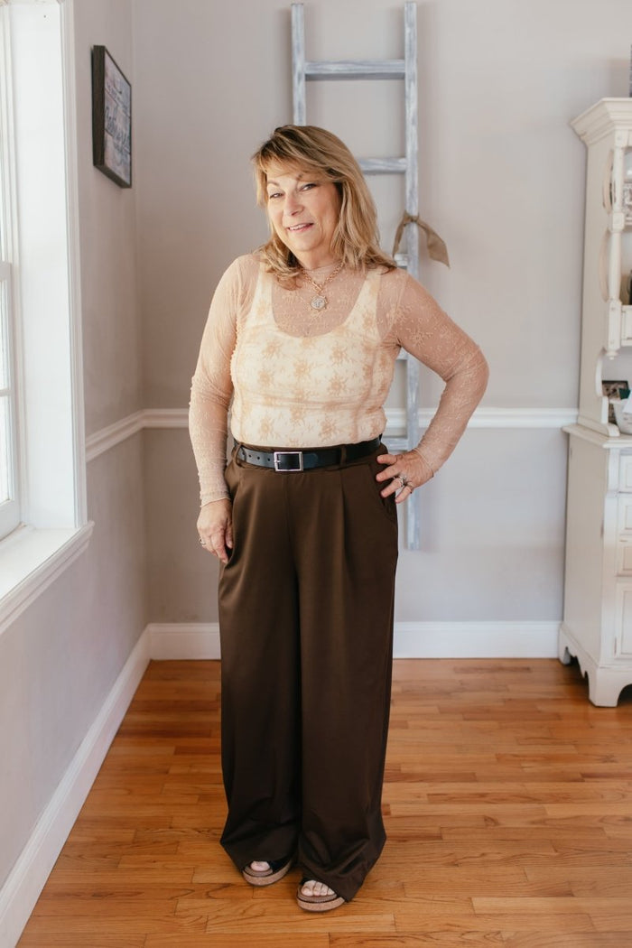 Elevate Everyday Pants In Brown - Reg & Curvy - Macoma Boutique210 Other Bottoms
