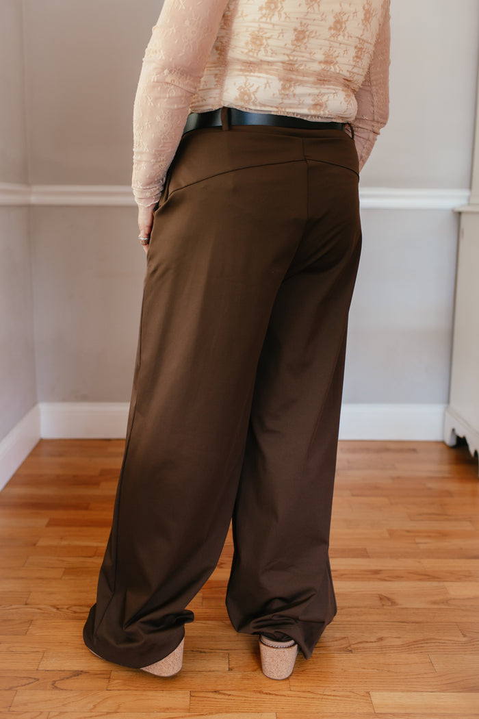 Elevate Everyday Pants In Brown - Reg & Curvy -FINAL SALE